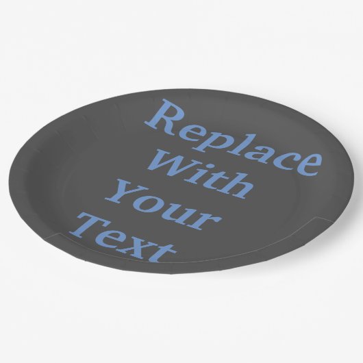 チャコールヘザー独自の文字交換を追加 ペーパープレート (アングル)