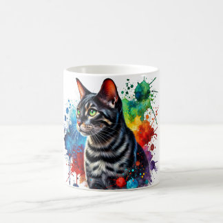 チャコールベンガルキャットウォーターポートレート コーヒーマグカップ
