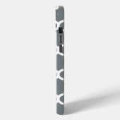 チャコールホワイトモロッコ #5 ネイビー 3イニシャルモノグラム Case-Mate iPhoneケース (裏面 / 左)