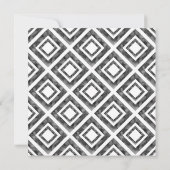 チャコールホワイト水彩ダイヤモンド幾何学模様 招待状 (裏面)