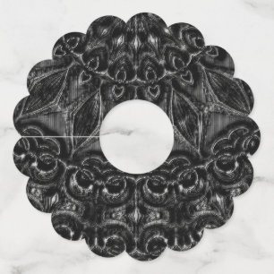 チャコールマンダラワイングラスラベル ワイングラスタグ