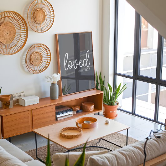 チャコールラブフェイスミニマル引用文 ポスター