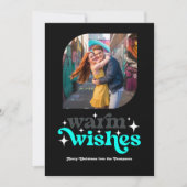 チャコール&アクア モダン レトロ クリスマス フォト (正面)