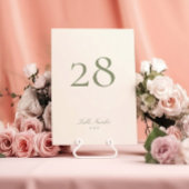 チャコール ベージュ プレミアム ウェディング 5 x 7 テーブル ナンバー 招待状