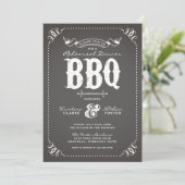 チャコール ラスティック リハーサル ディナー BBQ 招待状 (スタンド正面)