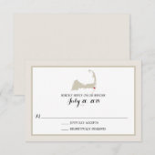 チャサムケープコッドハート |ウェディングRSVP 出欠カード (正面/裏面)