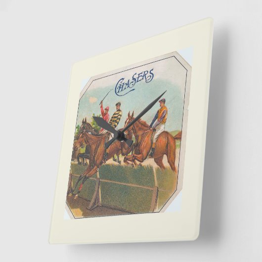 チャサーズヴィンテージ競馬 スクエア壁時計 (傾斜)