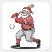 チャストマス遊野球サンタクロース スクエアシール (正面)