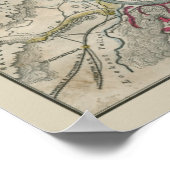 チャタヌーガとその周辺の内戦の地図 ポスター (角)