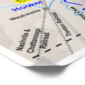 チャタヌーガの南北戦争戦1863年 ポスター (角)