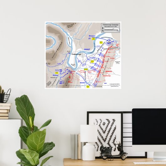 チャタヌーガの南北戦争戦1863年 ポスター (ホームオフィス)
