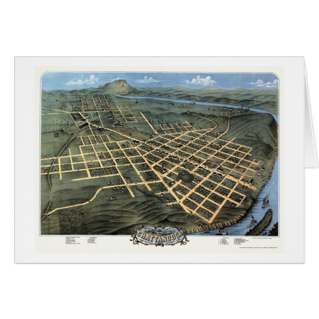 チャタヌーガのTNのパノラマ式の地図- 1871年 (正面横)