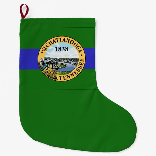チャタヌーガ国旗(テネシー州) ラージクリスマスストッキング (正面)