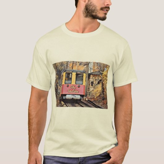 チャタノオガインクライン鉄道下降オイル塗装 Tシャツ (正面)