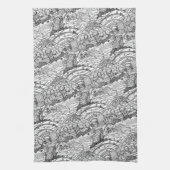 チャタノオガウィムジー白黒 キッチンタオル (縦)