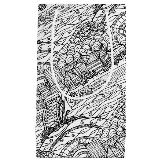 チャタノオガウィムジー白黒 スモールペーパーバッグ (正面)