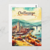 チャタノオガウォールナット通りブリッジウォーターカラー ポストカード (正面/裏面)