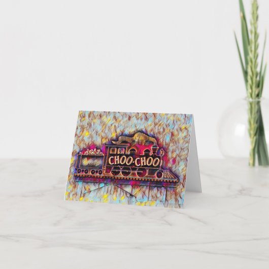 チャタノオガチョーオネオン油絵 カード (正面)