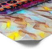 チャタノオガチョーオネオン油絵 ポスター (角)