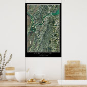 チャタノオガテネシー宇宙衛星地図 ポスター (キッチン)