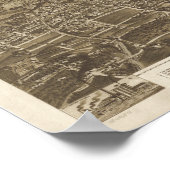 チャタノオガテネシー1886アンティークパノラママップ ポスター (角)