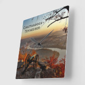 チャタノオガテネシーfrom Lookout Mountain Square スクエア壁時計 (傾斜)