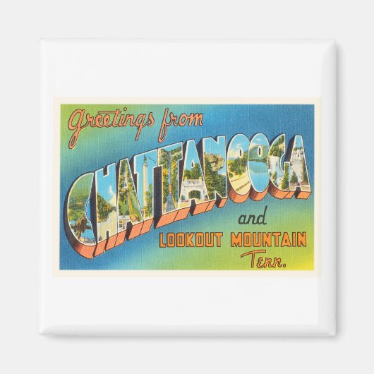 チャタノオガテネシーTNヴィンテージトラベル土産 マグネット (正面)