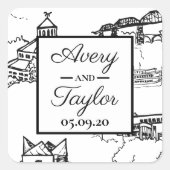 チャタノオガトイレブラックアンドホワイト封筒用シール スクエアシール (正面)