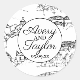 チャタノオガトイレブラックアンドホワイト結婚ズ ラウンドシール