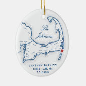 チャタムバーイン結婚ズ写真初めてのクリスマス セラミックオーナメント (右)