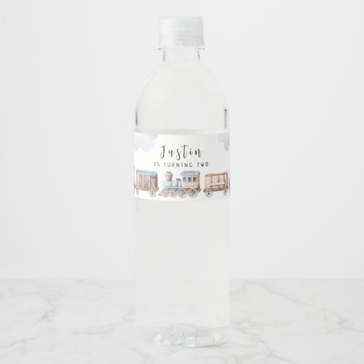 チャッガチャッガを2つ2つ2歳の誕生日をトレーニング ペットボトルラベル (正面)