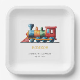 チャッガチャッガチャオヴィンテージ列車第2誕生日 ペーパープレート