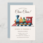 チャッガチャッガチャオヴィンテージ列車第2誕生日 招待状 (正面/裏面)