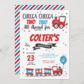 チャッガチャッガチャオ列車誕生日パーティー 招待状 (正面/裏面)