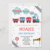 チャッガチャッガチョオトレイン誕生日招待状 招待状 (正面)