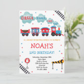 チャッガチャッガチョオトレイン誕生日招待状 招待状 (スタンド正面)