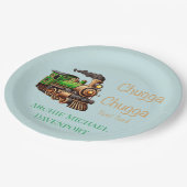 チャッガチャッガツーグリーントレインバースデーパーティー ペーパープレート (アングル)