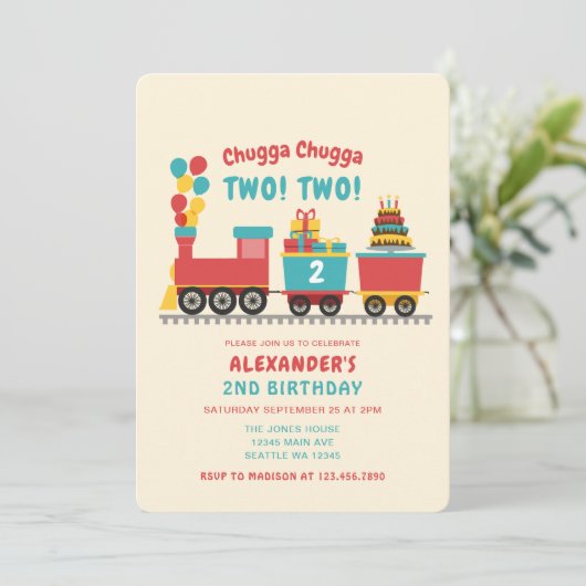 チャッガチャッガツーリング子供の誕生日 招待状 (スタンド正面)