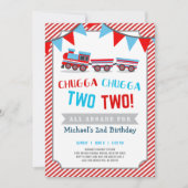 チャッガチャッガツー ツー電車の誕生日招待状 招待状 (正面)