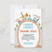 チャッガチャッガ汽車の誕生日お礼カード サンキューカード (正面)