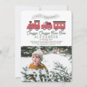 チャッガチャッガ2つのクリスマストレイン2日の誕生日 招待状 (正面)