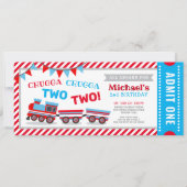 チャッガチャッガ2列車チケット誕生日 招待状 (正面)