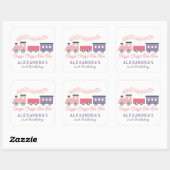 チャッガチャッガ2列車ピンクの女の子2歳の誕生日 スクエアシール (シート)