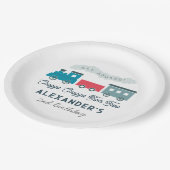 チャッガチャッガ2列車ブルーボーイ2歳の誕生日 ペーパープレート (アングル)