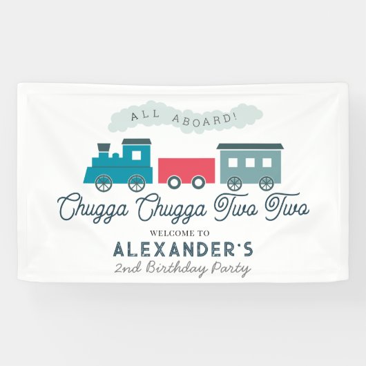 チャッガチャッガ2列車ブルーボーイ2歳の誕生日 横断幕 (横)