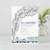 チャッガチャッガ2列車2歳の誕生日パーティー 招待状 (スタンド正面)