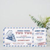 チャッガチャッガ2列車2歳の誕生日 招待状 (スタンド正面)