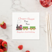 チャッガチャッガ2赤い男の子2歳の誕生日ナプキン スタンダードカクテルナプキン (インサイチュ)