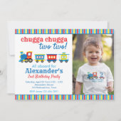 チャッガチャッガ　トゥー　トゥー　トレイン　バースデー 招待状 (正面)