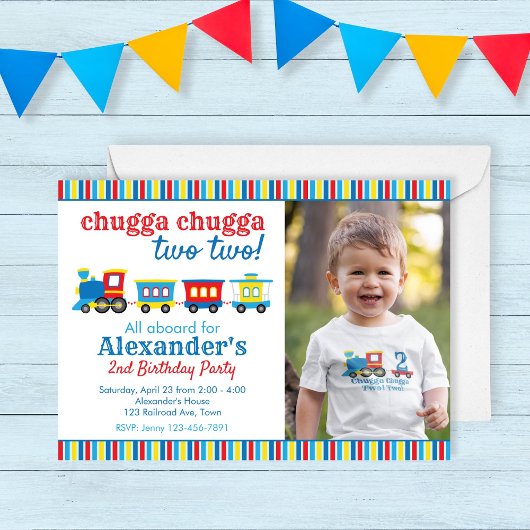 チャッガチャッガ　トゥー　トゥー　トレイン　バースデー 招待状